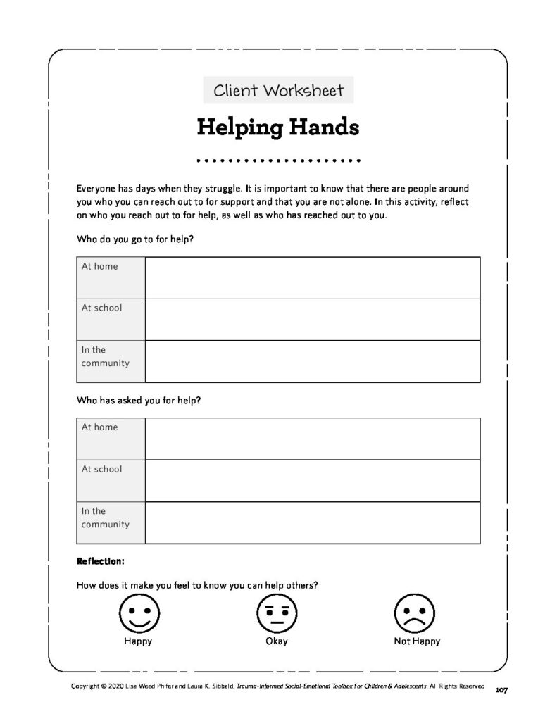 Worksheet Resource for Helping Hands