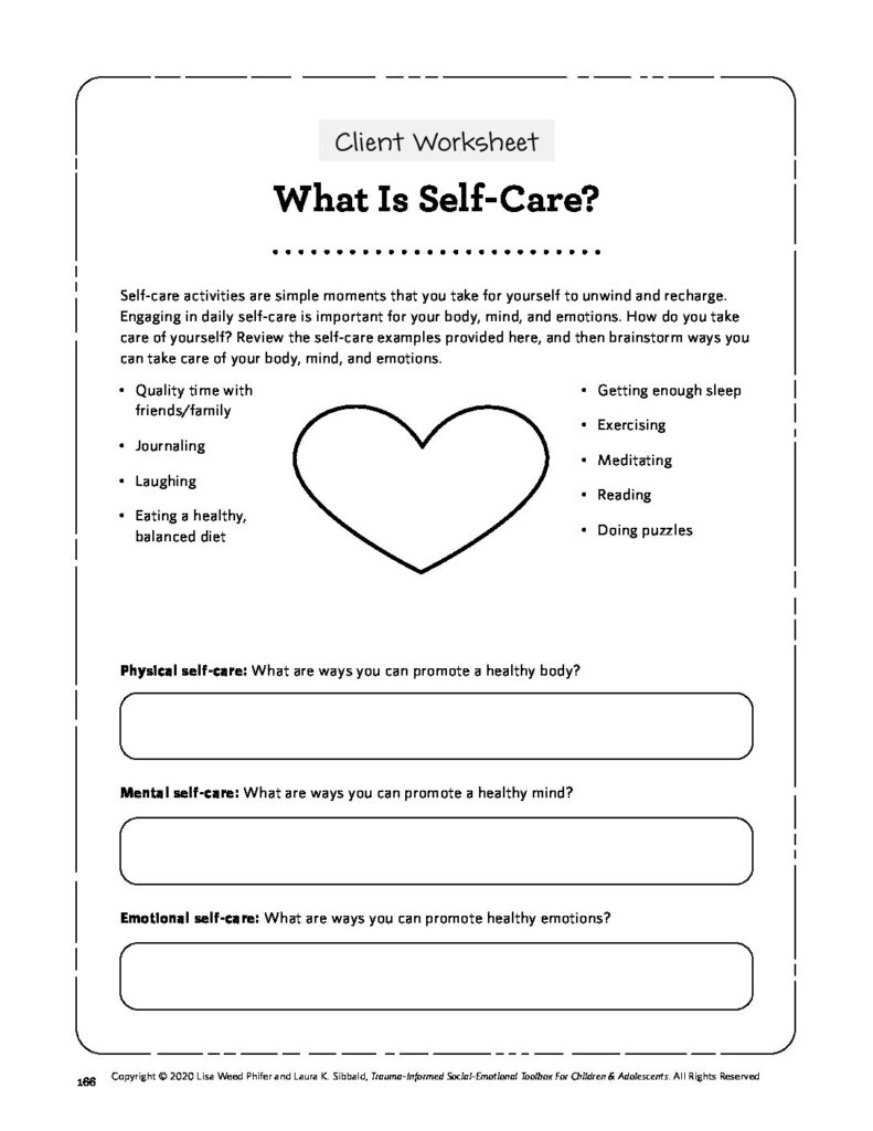 Worksheet Resource for Self-Care